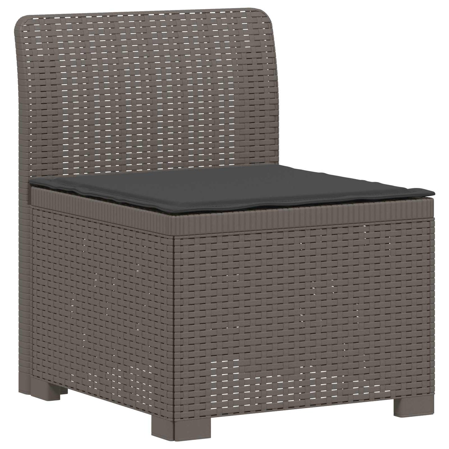 vidaXL 7-Seater Garden Sofa with Cushions Rattan Look PP Light Grey