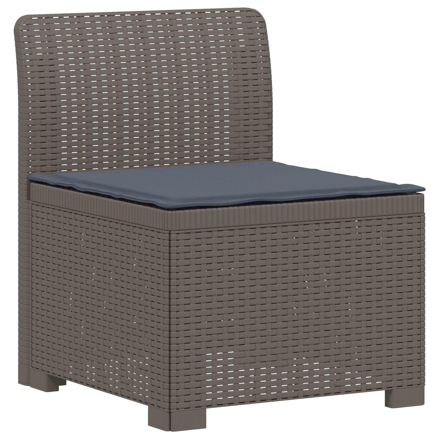 vidaXL 7-Seater Garden Sofa with Cushions Rattan Look PP Light Grey