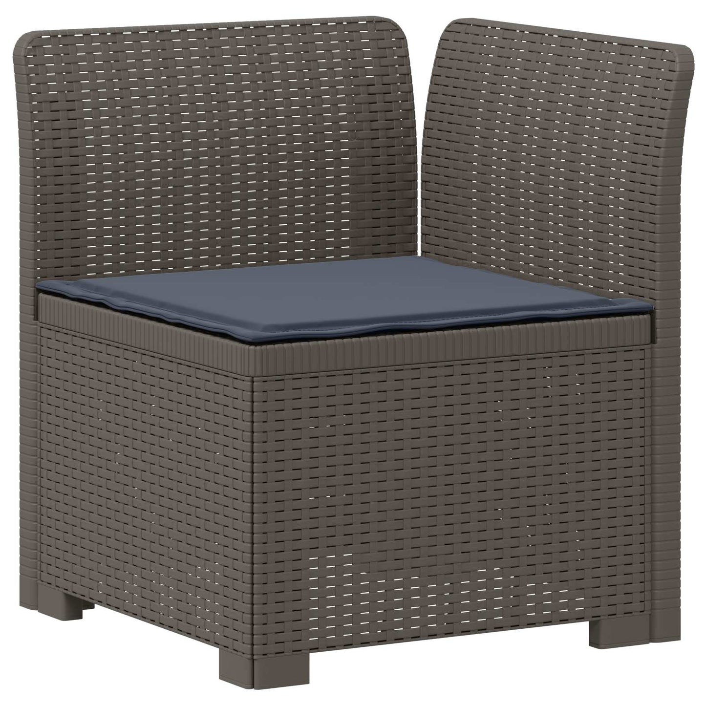 vidaXL 7-Seater Garden Sofa with Cushions Rattan Look PP Light Grey