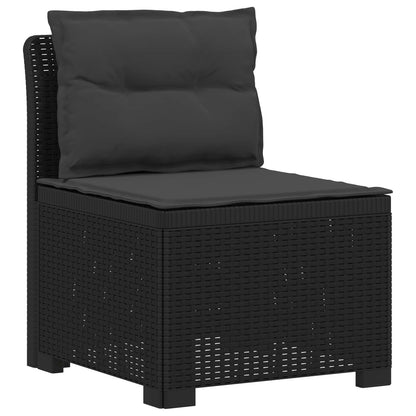 vidaXL 7-Seater Garden Sofa with Cushions Rattan Look PP Anthracite