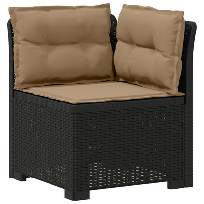 vidaXL 7-Seater Garden Sofa with Cushions Rattan Look PP Anthracite