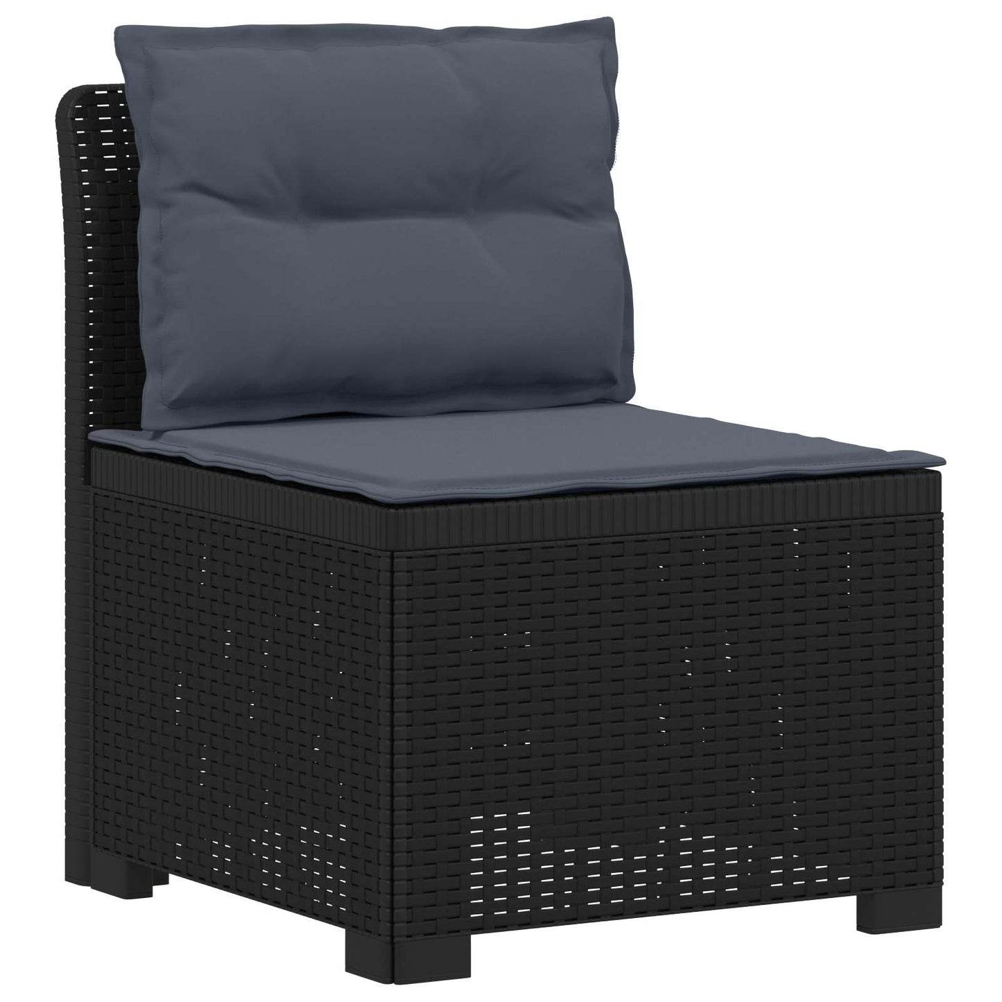 vidaXL 7-Seater Garden Sofa with Cushions Rattan Look PP Anthracite
