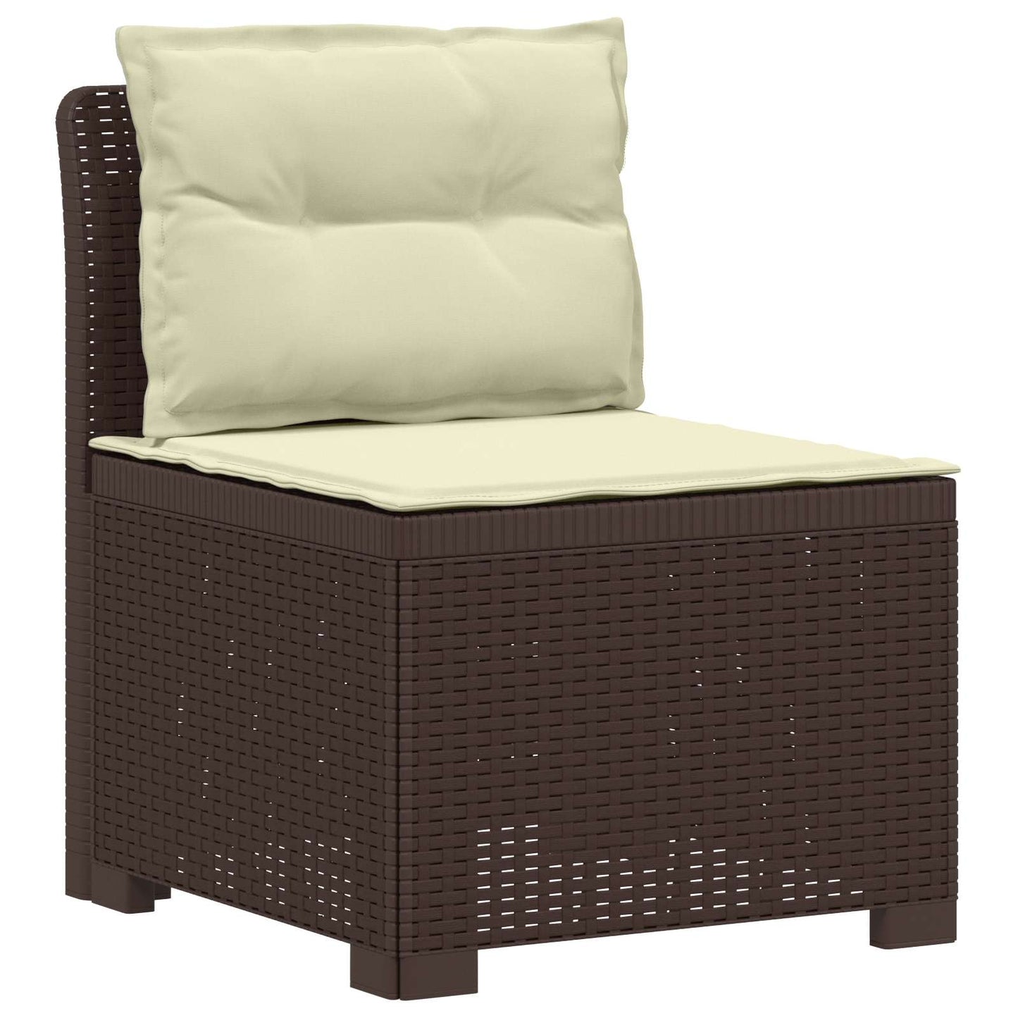 vidaXL 7-Seater Garden Sofa with Cushions Rattan Look PP Brown