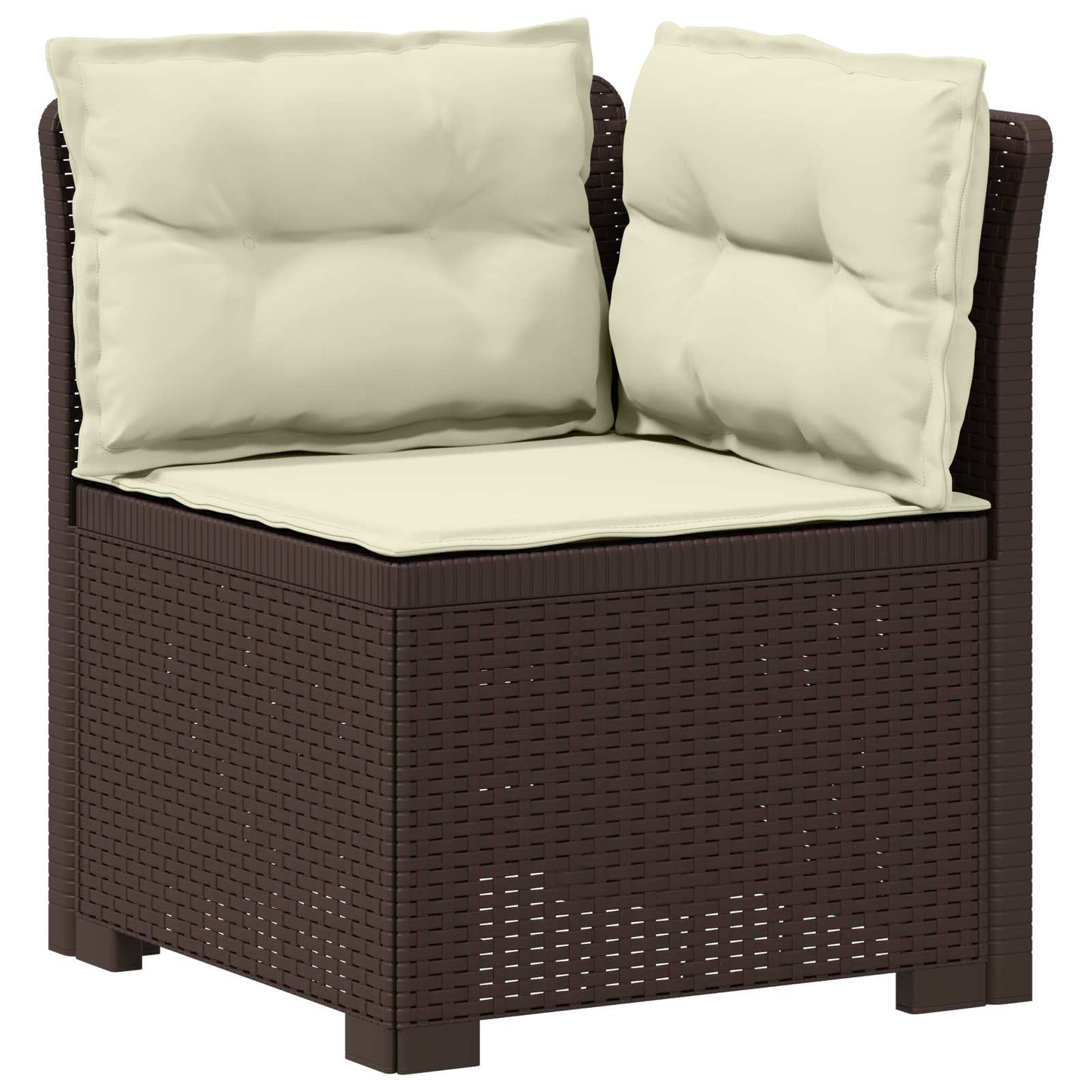 vidaXL 7-Seater Garden Sofa with Cushions Rattan Look PP Brown
