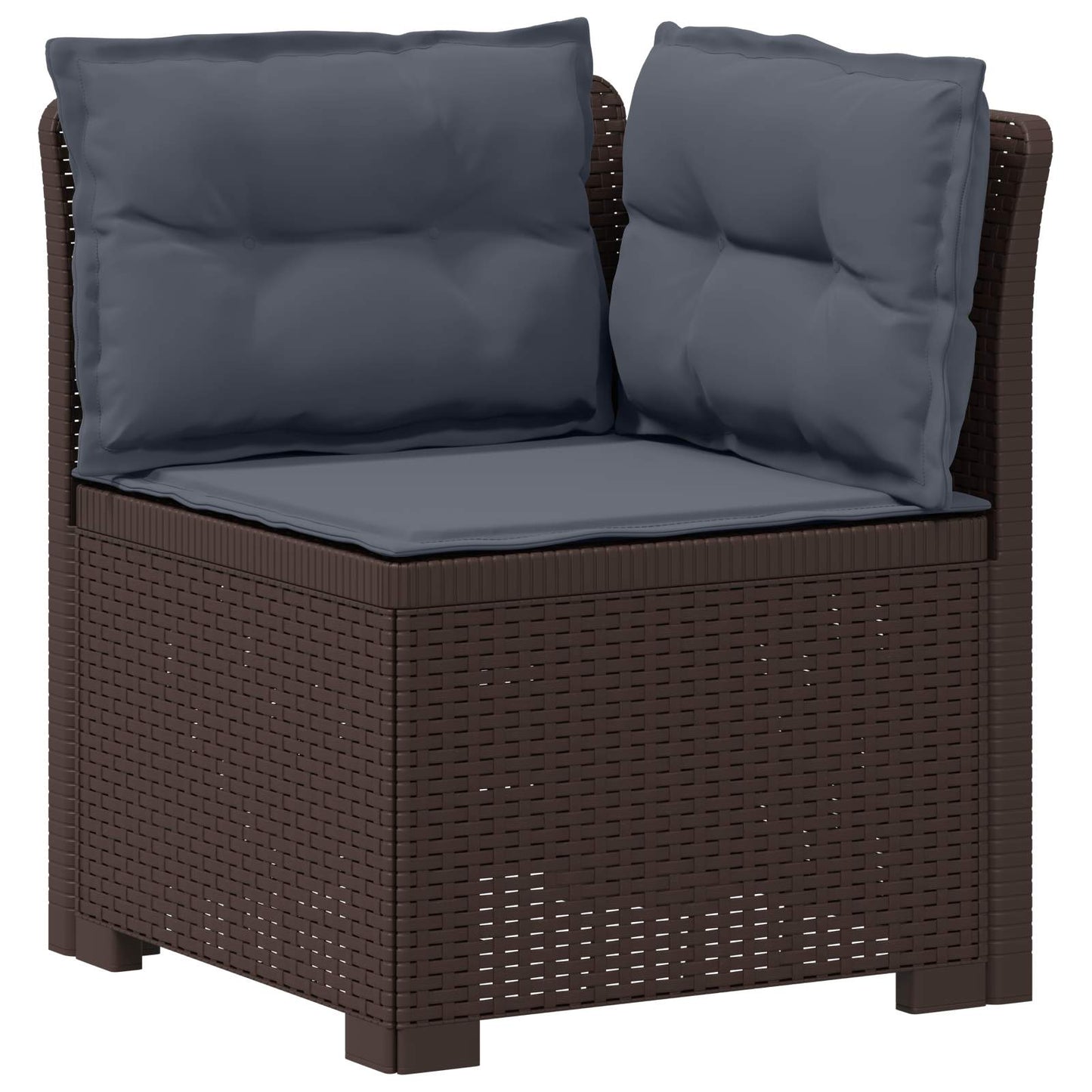 vidaXL 7-Seater Garden Sofa with Cushions Rattan Look PP Brown