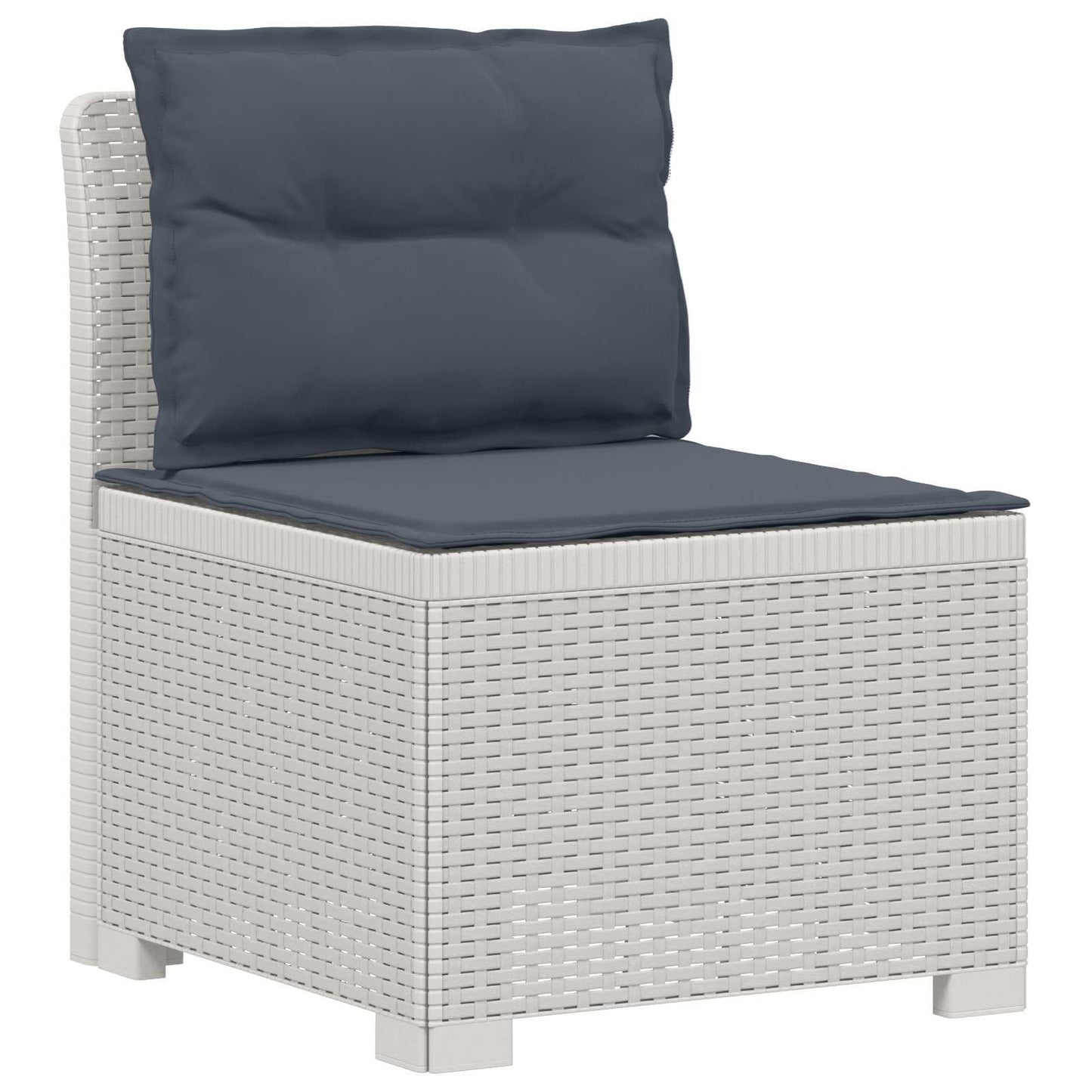 vidaXL 7-Seater Garden Sofa with Cushions Rattan Look PP White