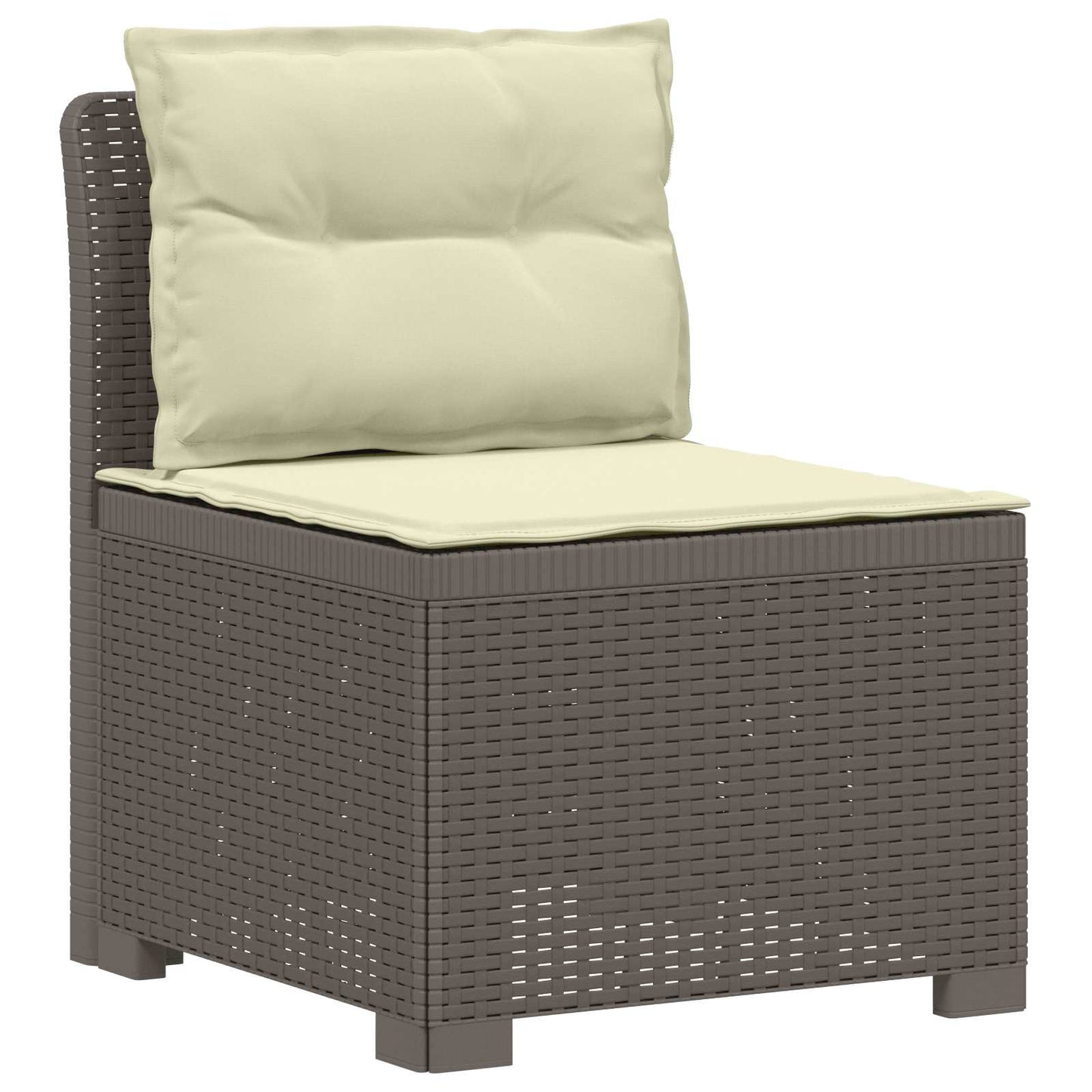 vidaXL 7-Seater Garden Sofa with Cushions Rattan Look PP Light Grey