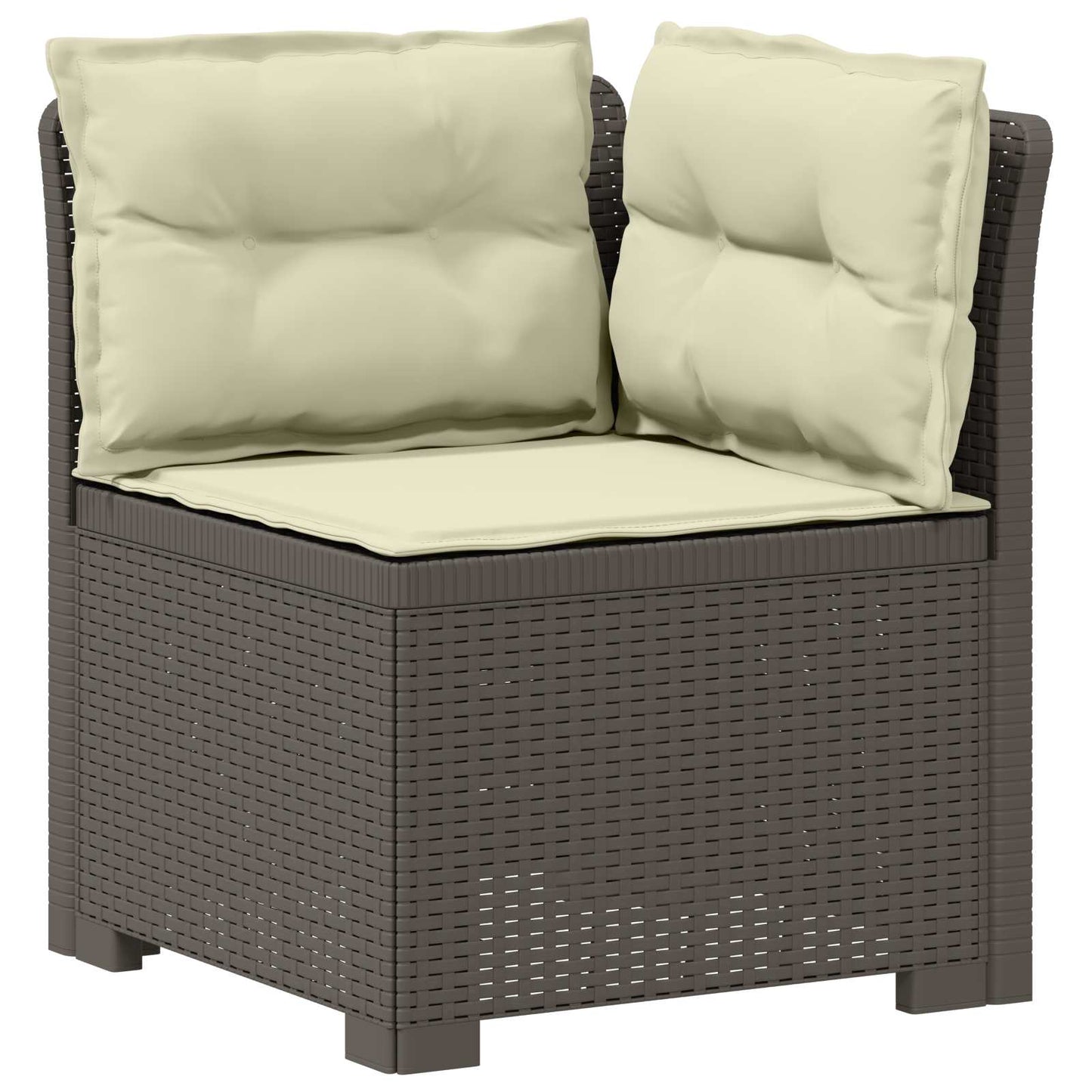 vidaXL 7-Seater Garden Sofa with Cushions Rattan Look PP Light Grey