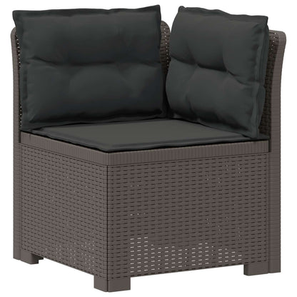 vidaXL 7-Seater Garden Sofa with Cushions Rattan Look PP Light Grey