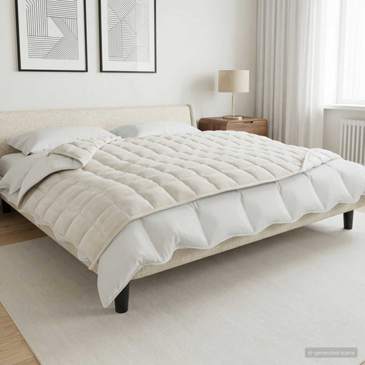 vidaXL Weighted Blanket White 140 x 200 cm 10 kg 100% Cotton 205T