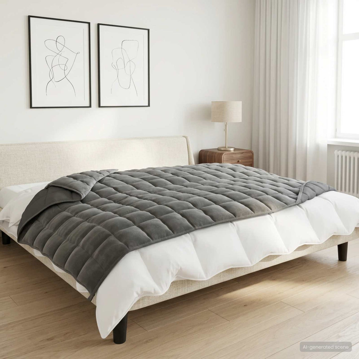 vidaXL Weighted Blanket Anthracite 152 x 203 cm 7 kg 100% Cotton 205T