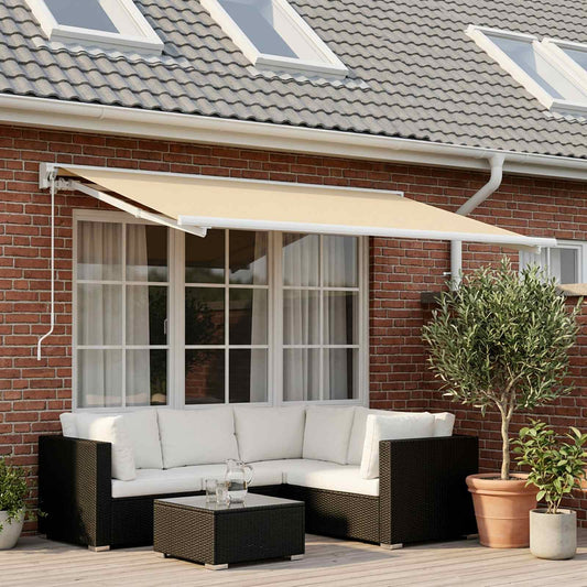 vidaXL Awning Replacement Fabric Cream 300 x 250 cm Polyester