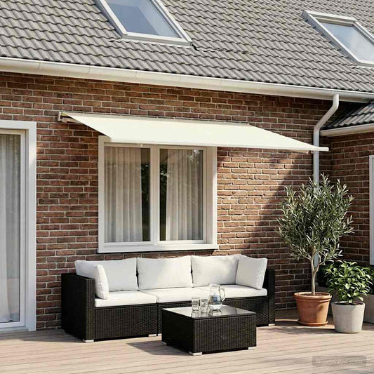 vidaXL Awning Replacement Fabric Cream 350 x 250 cm Polyester