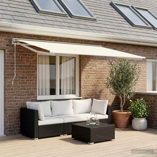 vidaXL Awning Replacement Fabric Cream 400 x 300 cm Polyester