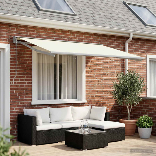 vidaXL Awning Replacement Fabric Cream 600 x 350 cm Polyester
