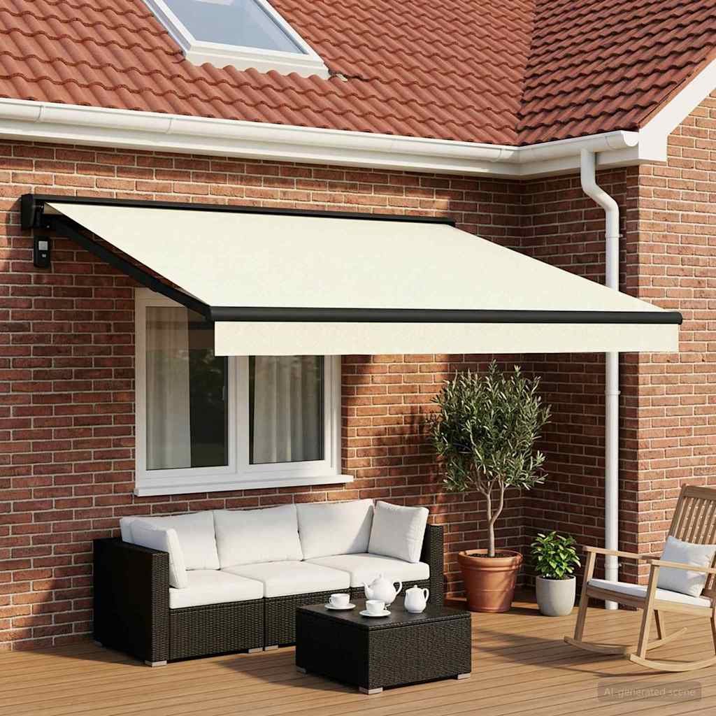 vidaXL Awning Replacement Fabric Cream 450 x 300 cm Polyester