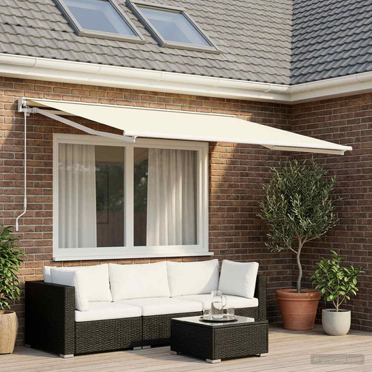 vidaXL Awning Replacement Fabric Cream 600 x 300 cm Polyester