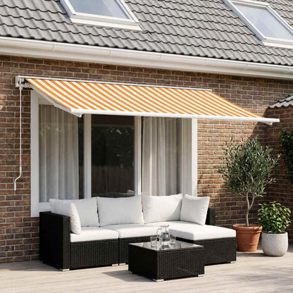vidaXL Awning Replacement Fabric Yellow and White 400 x 200 cm