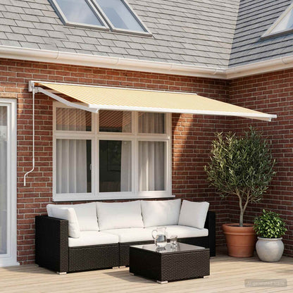 vidaXL Awning Replacement Fabric Yellow and White 400 x 300 cm