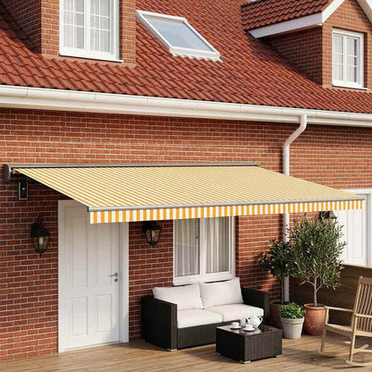 vidaXL Awning Replacement Fabric Yellow and White 500 x 300 cm