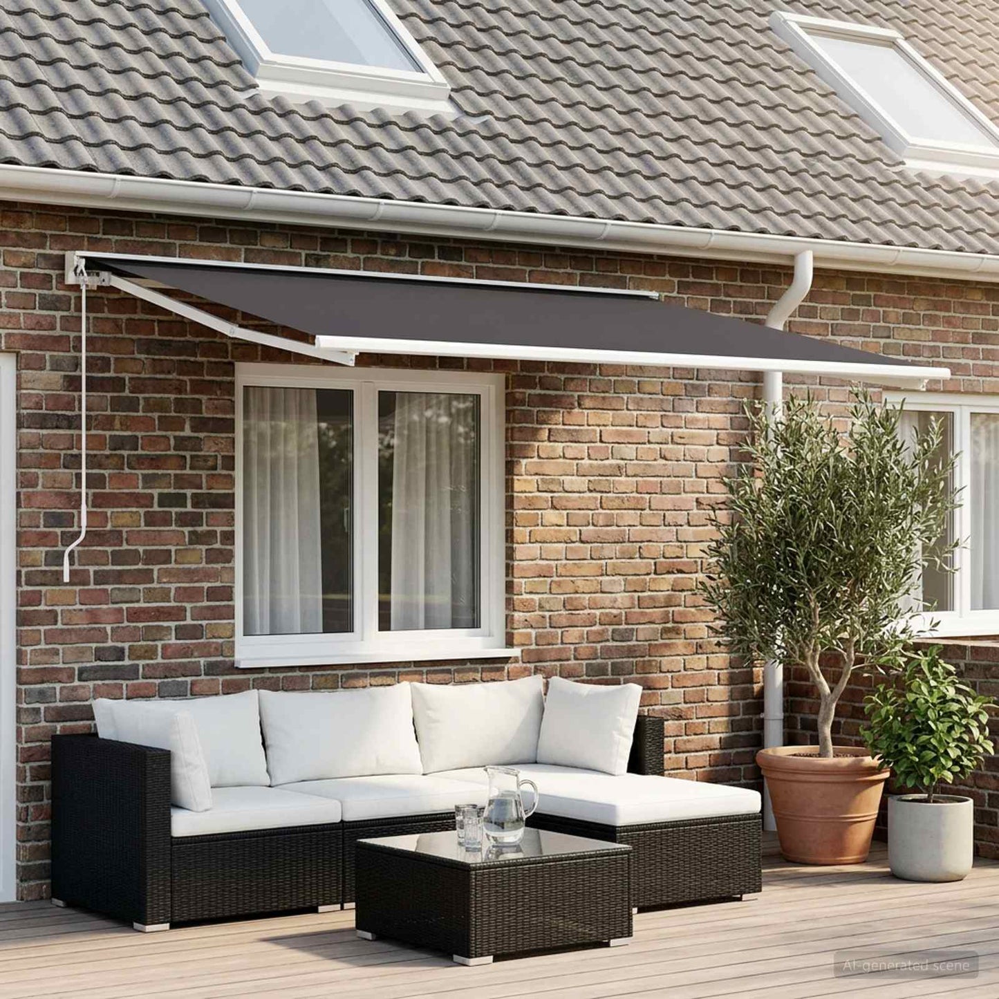 vidaXL Awning Replacement Fabric Anthracite 400 x 200 cm Polyester