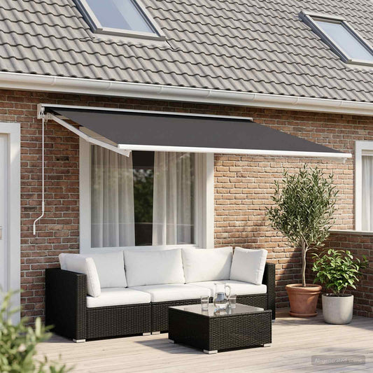 vidaXL Awning Replacement Fabric Anthracite 500 x 350 cm Polyester
