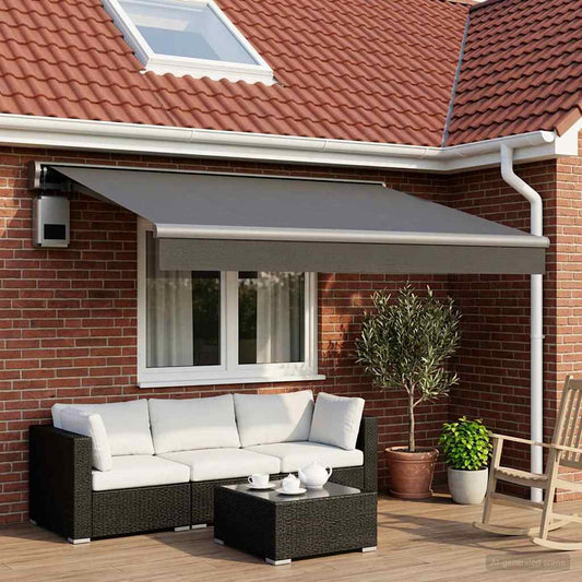 vidaXL Awning Replacement Fabric Anthracite 500 x 300 cm Polyester