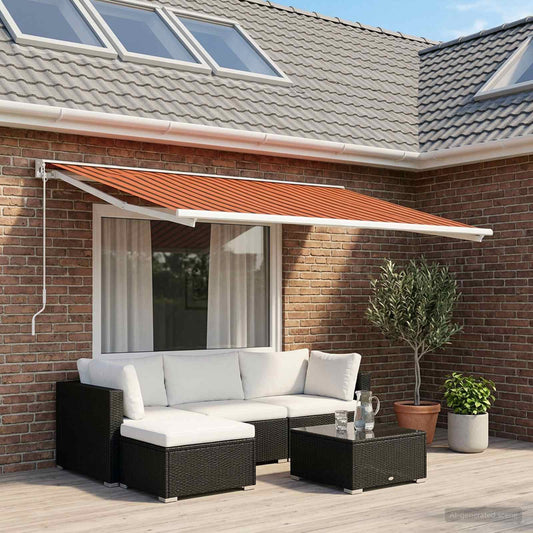 vidaXL Awning Replacement Fabric Orange and Brown 250 x 200 cm