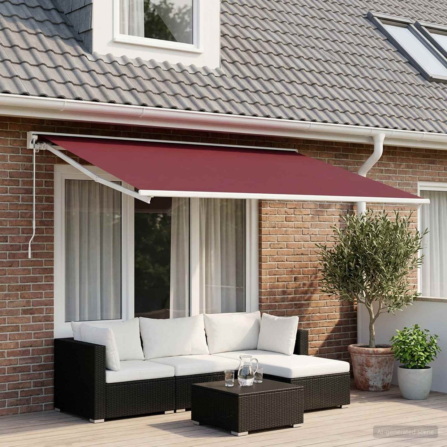 vidaXL Awning Replacement Fabric Burgundy Red 300 x 200 cm Polyester