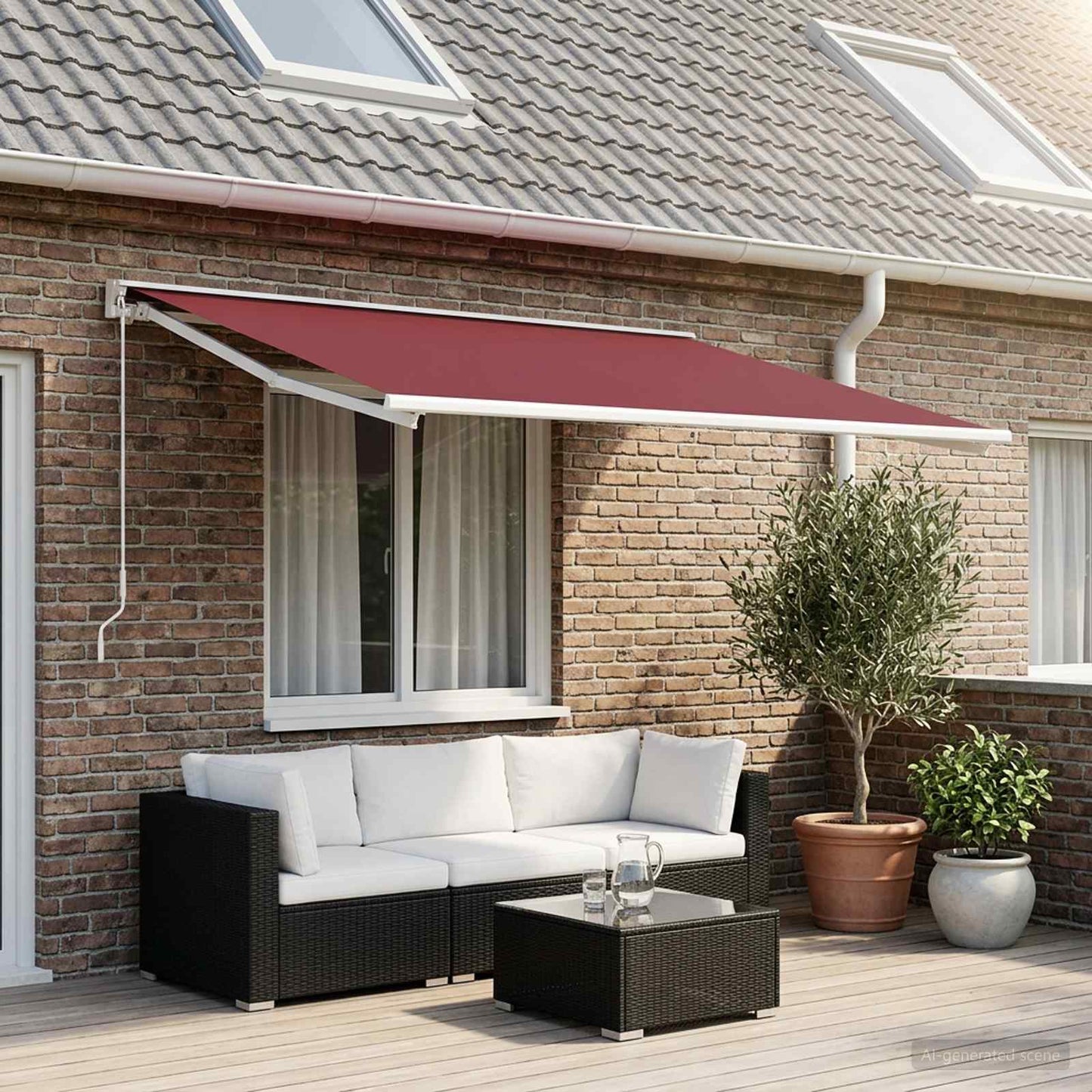 vidaXL Awning Replacement Fabric Burgundy Red 500 x 350 cm Polyester