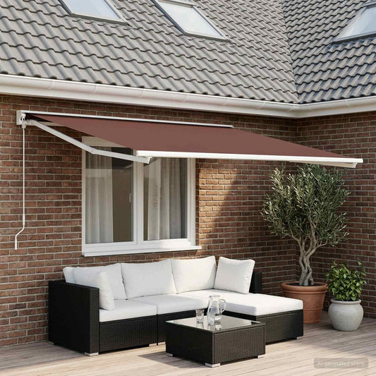 vidaXL Awning Replacement Fabric Brown 300 x 250 cm Polyester