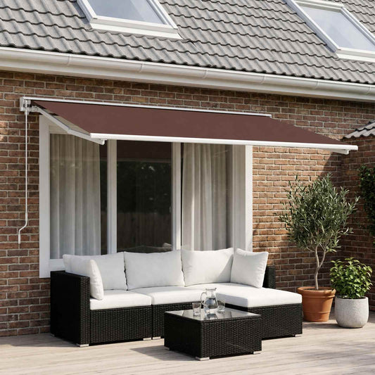 vidaXL Awning Replacement Fabric Brown 400 x 350 cm Polyester
