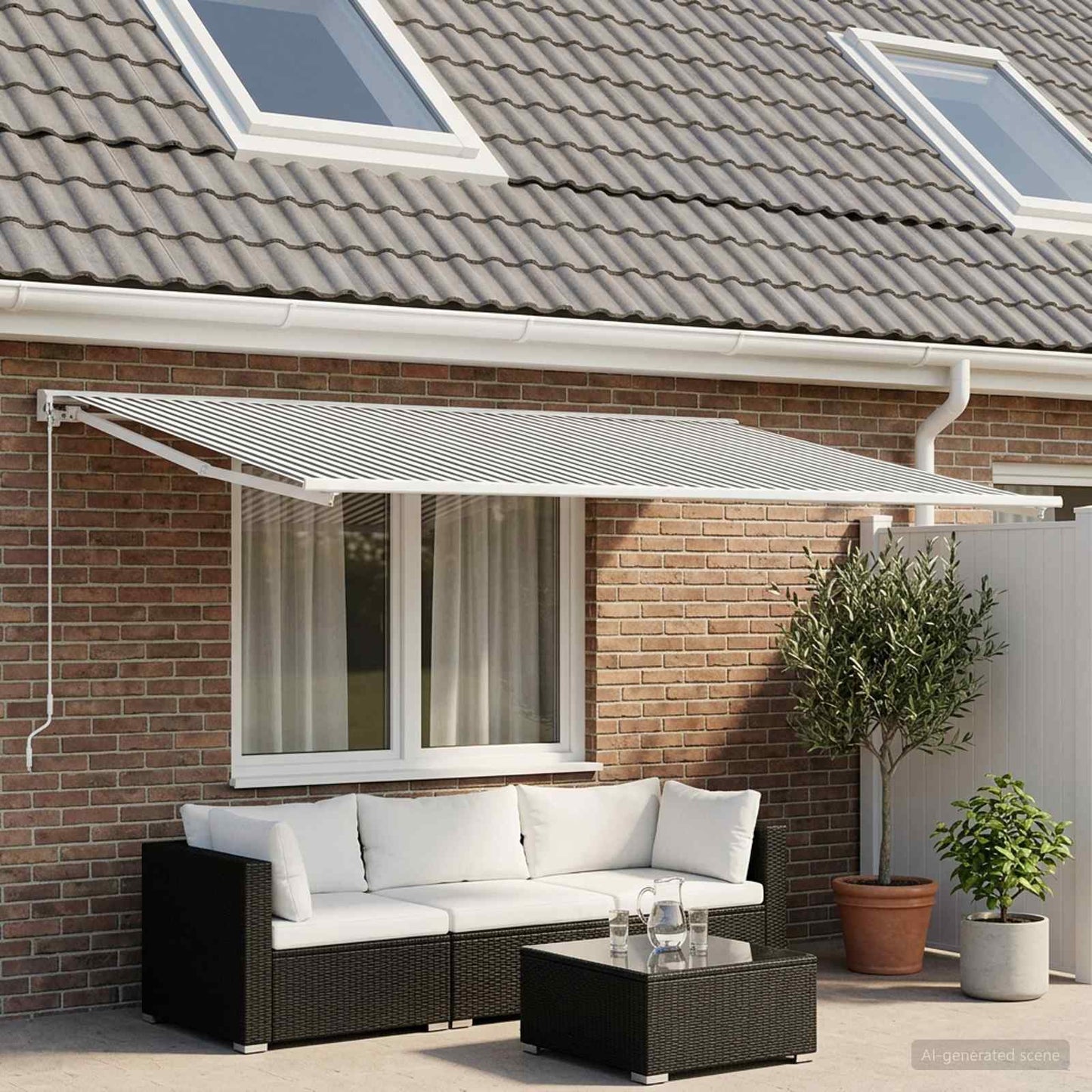 vidaXL Awning Replacement Fabric Anthracite and White 250 x 200 cm