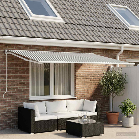 vidaXL Awning Replacement Fabric Anthracite and White 250 x 200 cm