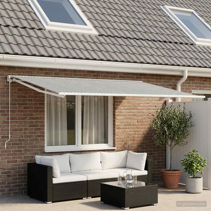 vidaXL Awning Replacement Fabric Anthracite and White 350 x 200 cm