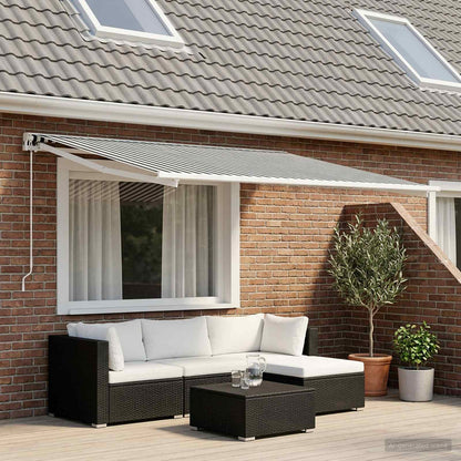 vidaXL Awning Replacement Fabric Anthracite and White 300 x 250 cm