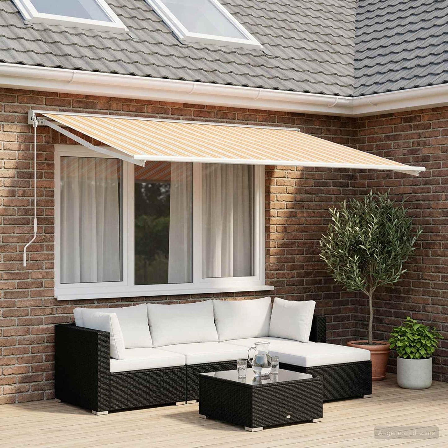 vidaXL Awning Replacement Fabric Blue and Orange 500 x 300 cm