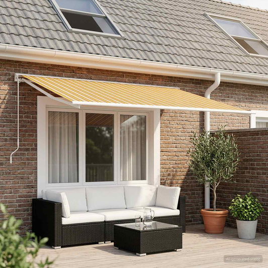 vidaXL Awning Replacement Fabric Orange and Black 500 x 350 cm