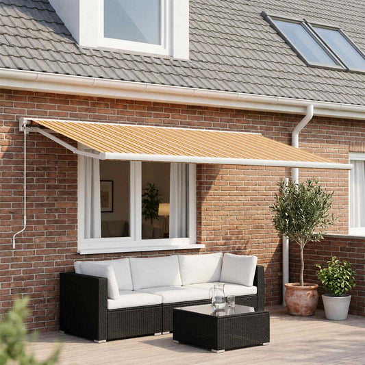 vidaXL Awning Replacement Fabric Orange and Black 450 x 350 cm