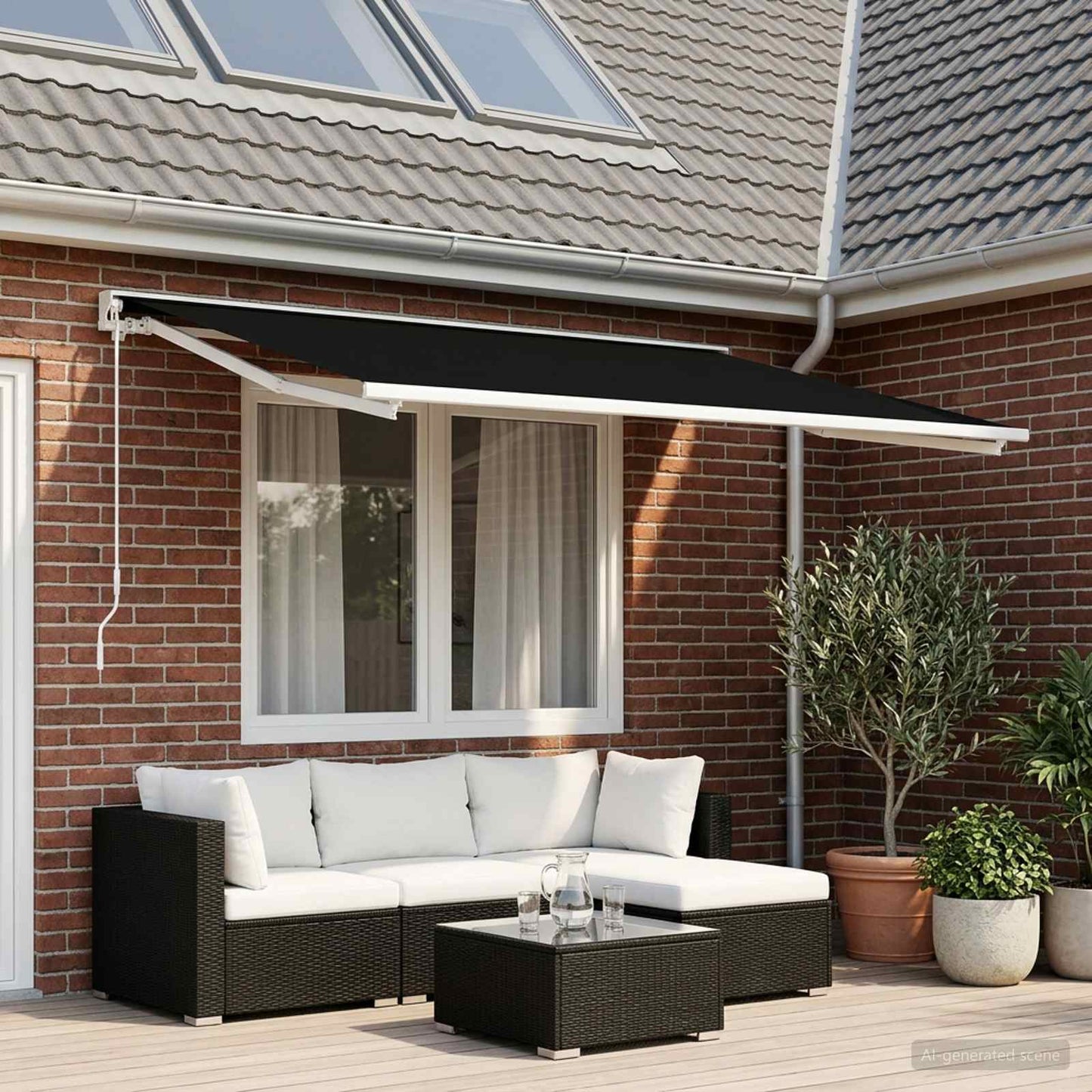 vidaXL Awning Replacement Fabric Black 400 x 300 cm Polyester