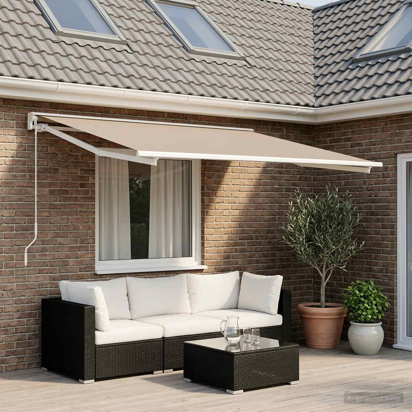 vidaXL Awning Replacement Fabric Beige 350 x 200 cm Polyester