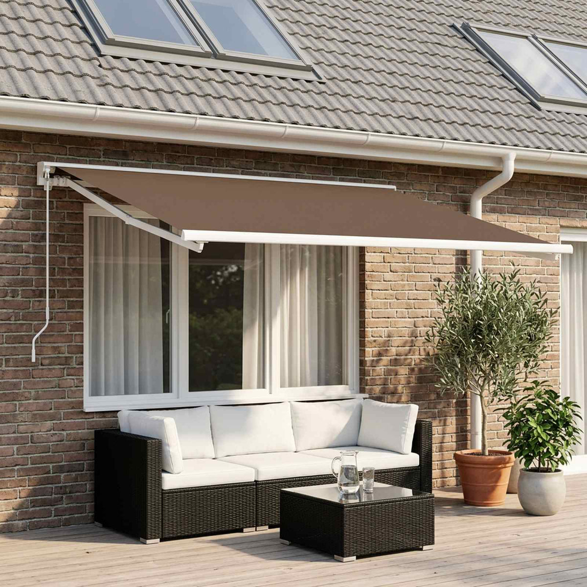 vidaXL Awning Replacement Fabric Beige 350 x 200 cm Polyester