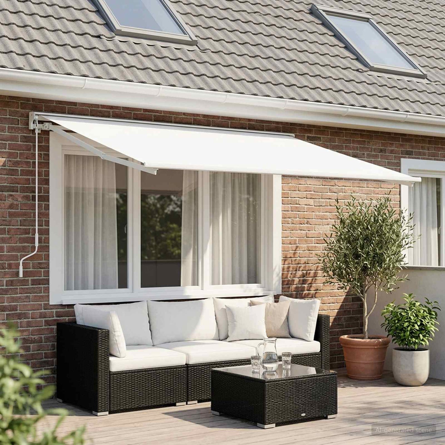 vidaXL Awning Replacement Fabric White 450 x 350 cm Polyester