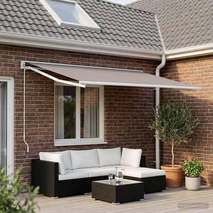 vidaXL Awning Replacement Fabric Light Grey 400 x 300 cm Polyester
