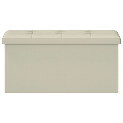 vidaXL Foldable Storage Bench White 180 kg 80 L 77 x 38 x 38 cm Linen