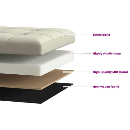vidaXL Foldable Storage Bench White 180 kg 80 L 77 x 38 x 38 cm Linen
