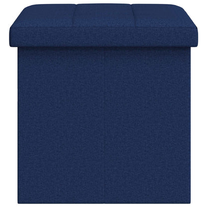 vidaXL Foldable Storage Bench Blue 180 kg 80 L 77 x 38 x 38 cm Linen