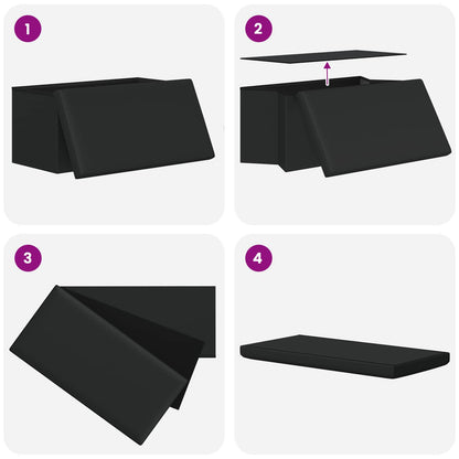 vidaXL Foldable Storage Bench Black 180 kg 80 L 77 x 38 x 38 cm PVC