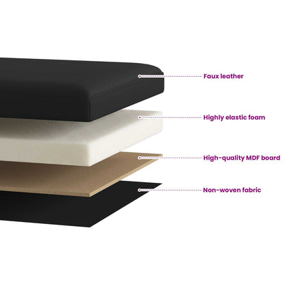 vidaXL Foldable Storage Bench Black 180 kg 80 L 77 x 38 x 38 cm PVC