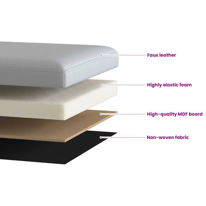 vidaXL Foldable Storage Bench White 180 kg 80 L 77 x 38 x 38 cm PVC